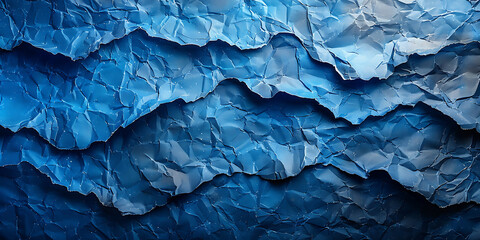 Fototapeta premium Symmetrical Crinkled Paper Artistry in Blue