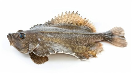 Obraz premium Flounder Fish full body clearly photo on white background , 