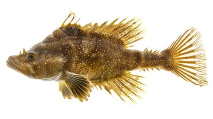 Fluke Fish (summer flounder) full body clearly photo on white background 