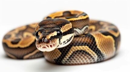 Fototapeta premium Freeway Ball Python full body clearly photo on white background , 