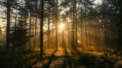 Obraz premium Sunrise Beyond the Trees