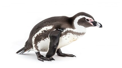 Fototapeta premium Galapagos Penguin full body clearly photo on white background , 