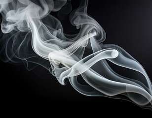 Abstract white smoke on black background