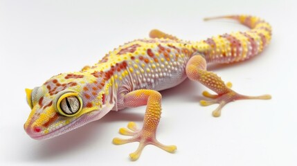 Gecko full body clearly photo on white background , 