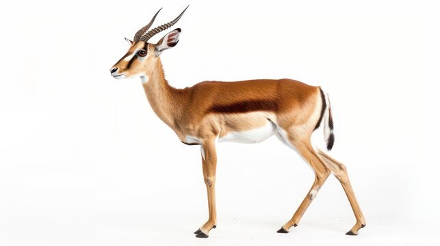 Gazelle full body clearly photo on white background , s