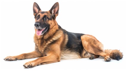 German Sheprador full body clearly photo on white background ,