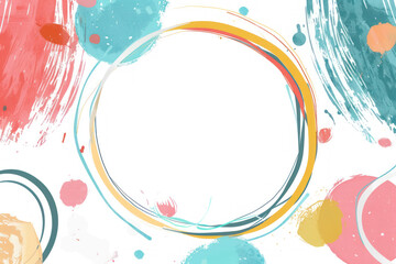 vibrant abstract colorful paint splashes on white background with ample text space, creative design