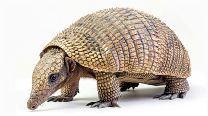 Fototapeta premium Giant Armadillo full body clearly photo on white background , 