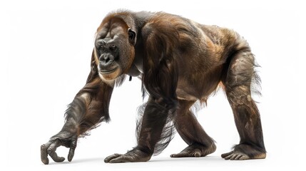 Obraz premium Gigantopithecus full body clearly photo on white background , 