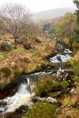 Derrymore River where it crosses the Dingle Way during rainy weather