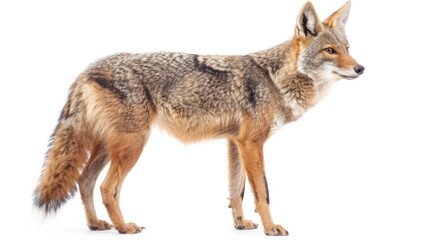 Fototapeta premium Golden Jackal full body clearly photo on white background 