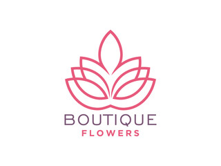 Abstract tree leaf flower logo design.