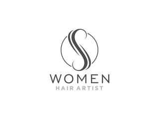 Obraz premium Abstract Hair Wave Logo Letter S Design.
