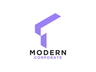 T monogram initials letter logo design.