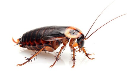 Asian Cockroach on white background , 