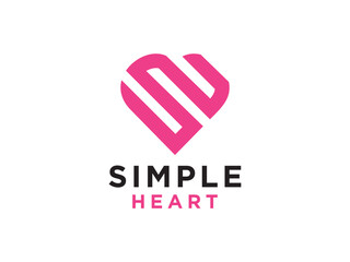 Abstract Heart Valentines day ribbon design.