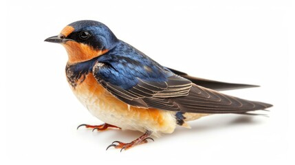 Obraz premium Barn Swallow on white background , 