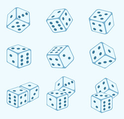 white dice isolated on white