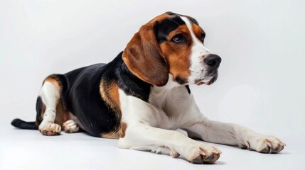 Beaglier on white background ,