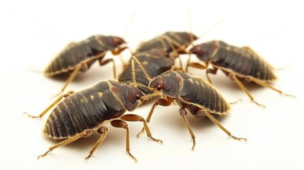 Bed Bugs on white background ,
