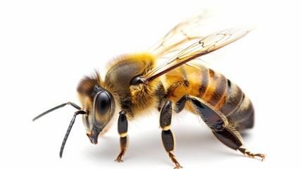 Bee on white background , 