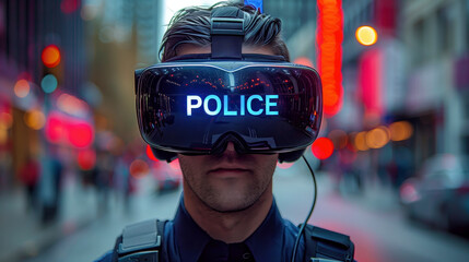policeman wearing VR