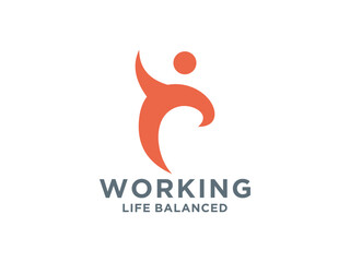 Abstract people Family teamwork coworking logo design.