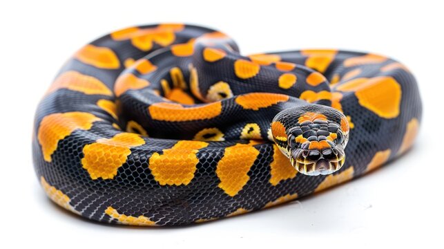 Bismarck Ringed Python on white background ,