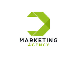 D monogram letter creative design.