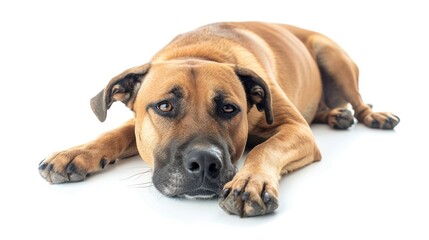 Obraz premium Black Mouth Cur on white background , 
