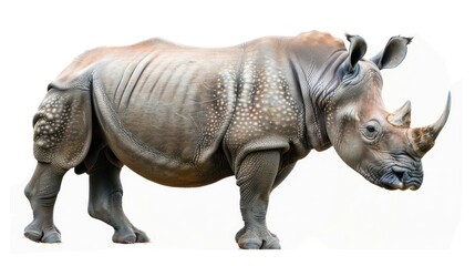 Obraz premium Black Rhinoceros on white background , 