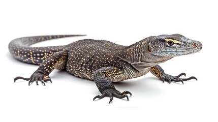 Naklejka premium Black Throat Monitor on white background ,