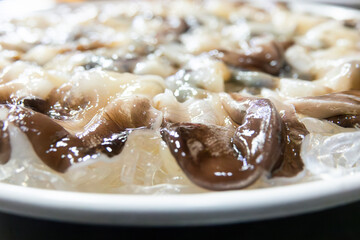 View of the raw clams for shabu-shabu