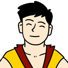 cartoon happy man smiling