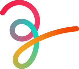 gradient flowing line scribble neon worm