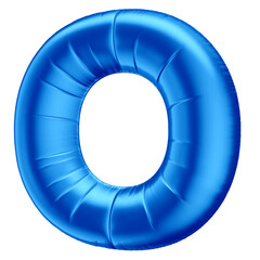 3D Alphabet Letter O in Blue Balloon for Father's Day, Boy's Birthday with Transparent Background