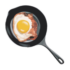 水彩で描いたスキレットのイラスト