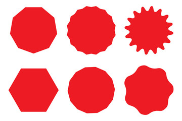 Red shape icons. Geometric and abstract forms. Bold design elements. Vector illustration.
