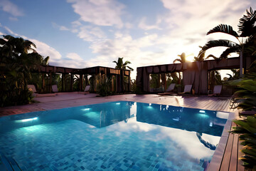swimming pool in the hotel
