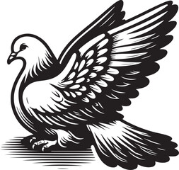 Pigeon silhouette vector Illustration