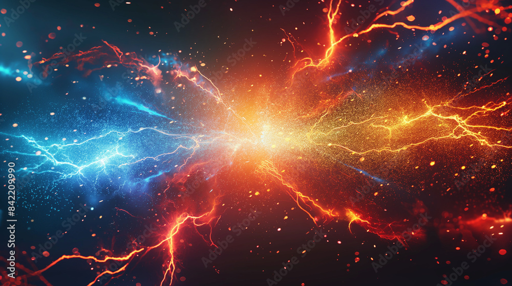 Poster abstract dash line lightning bolt background pattern design with zap explosion