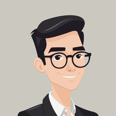 Headshot of Young Businessman With Glasses 