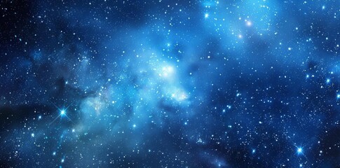 Electric Blue Galaxy in Celestial Atmosphere