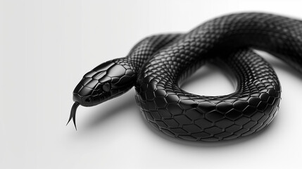 Elegant Black Mamba Weaving Downward