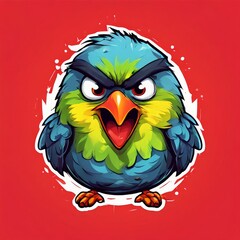 Naklejka premium a red bird, ai image generator