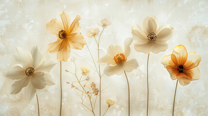 Beautiful Floral Arrangement on Wooden Background