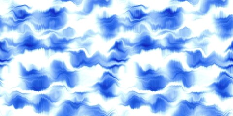 Water blur degrade alcohol ink border background. Seamless liquid flow stripe effect. Distorted tie dye wash variegated fluid blend. Repeat ombre pattern for sea, ocean, nautical maritime backdrop