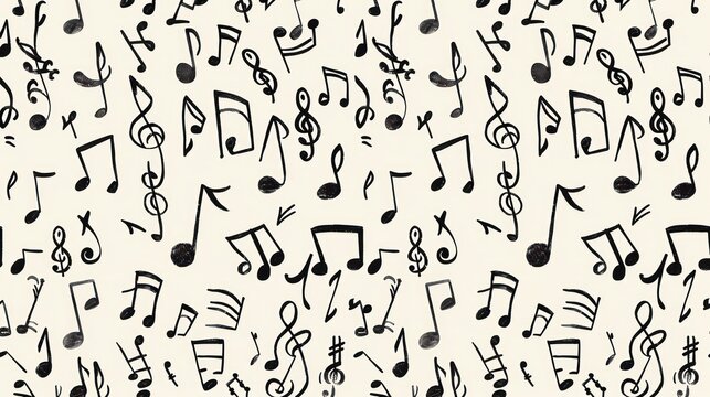 Music tone note song pattern doodle silhouette icon symbol.