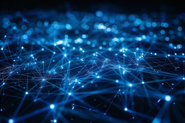 A hightech background with interconnected lines and nodes, representing the complexity and importance of cyber security