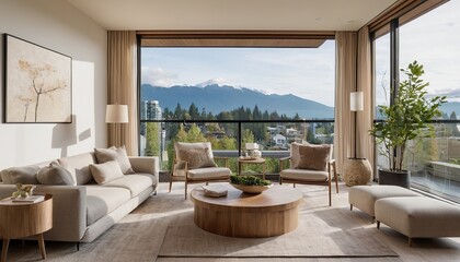 Gorgeous living room featuring elegant hardwood flooring in a newly built highend residence